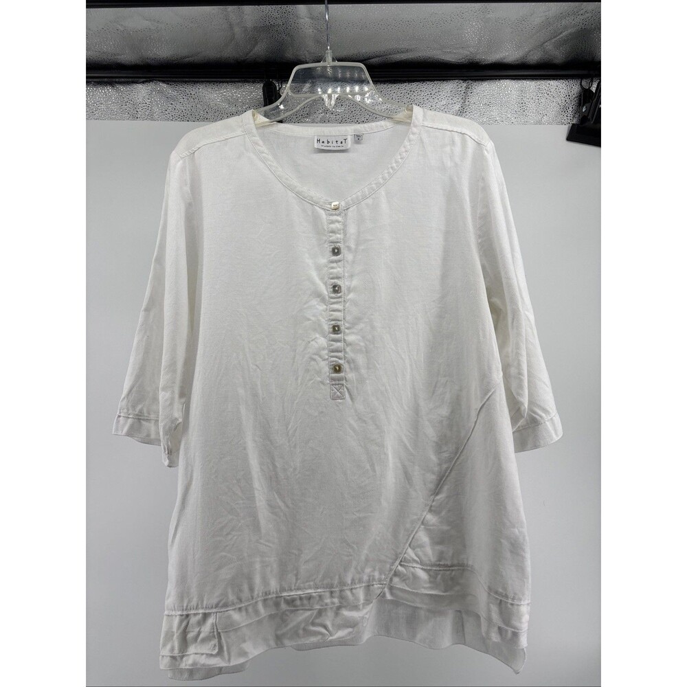 Habitat Clothes to Live in 100% linen tunic white size medium